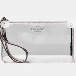 Kate Spade Shiny Silver Wristlet NWT